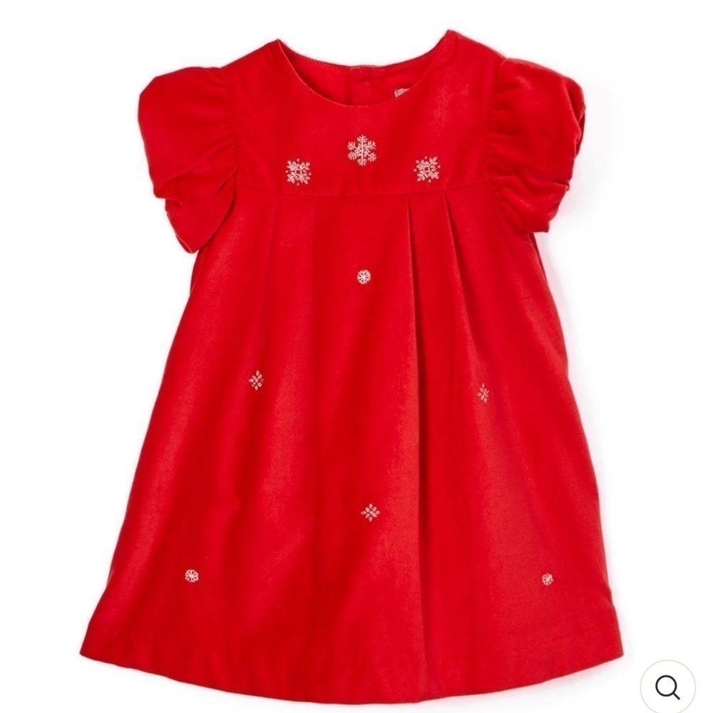 PETIT Confection Red Velvet Embroidered Holiday Dress. P/2/A788